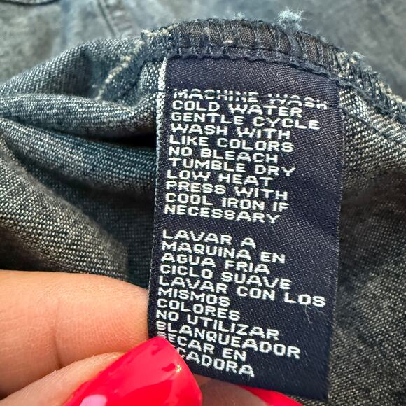 Women's Jones New York Denim Blue Jean Barn Chore Button Front Jacket Size IX - Picture 6 of 10